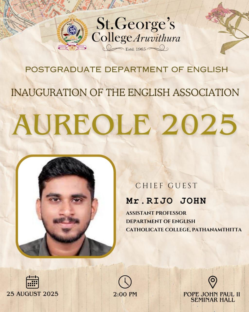 AUREOLE 2025 - Department of English Association Inauguration